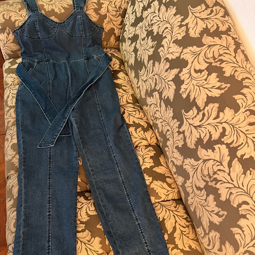 Tinseltown Junior Blue Denim Jumpsuit